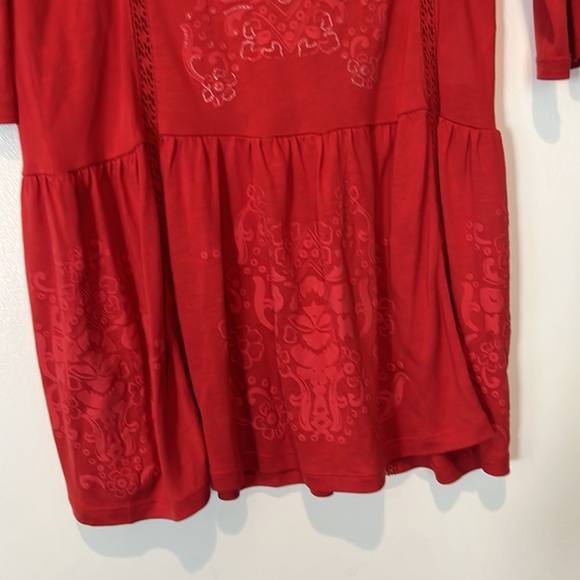 Desigual Tunic/mini dress red size S 3/4 sleeves - Picture 3 of 11